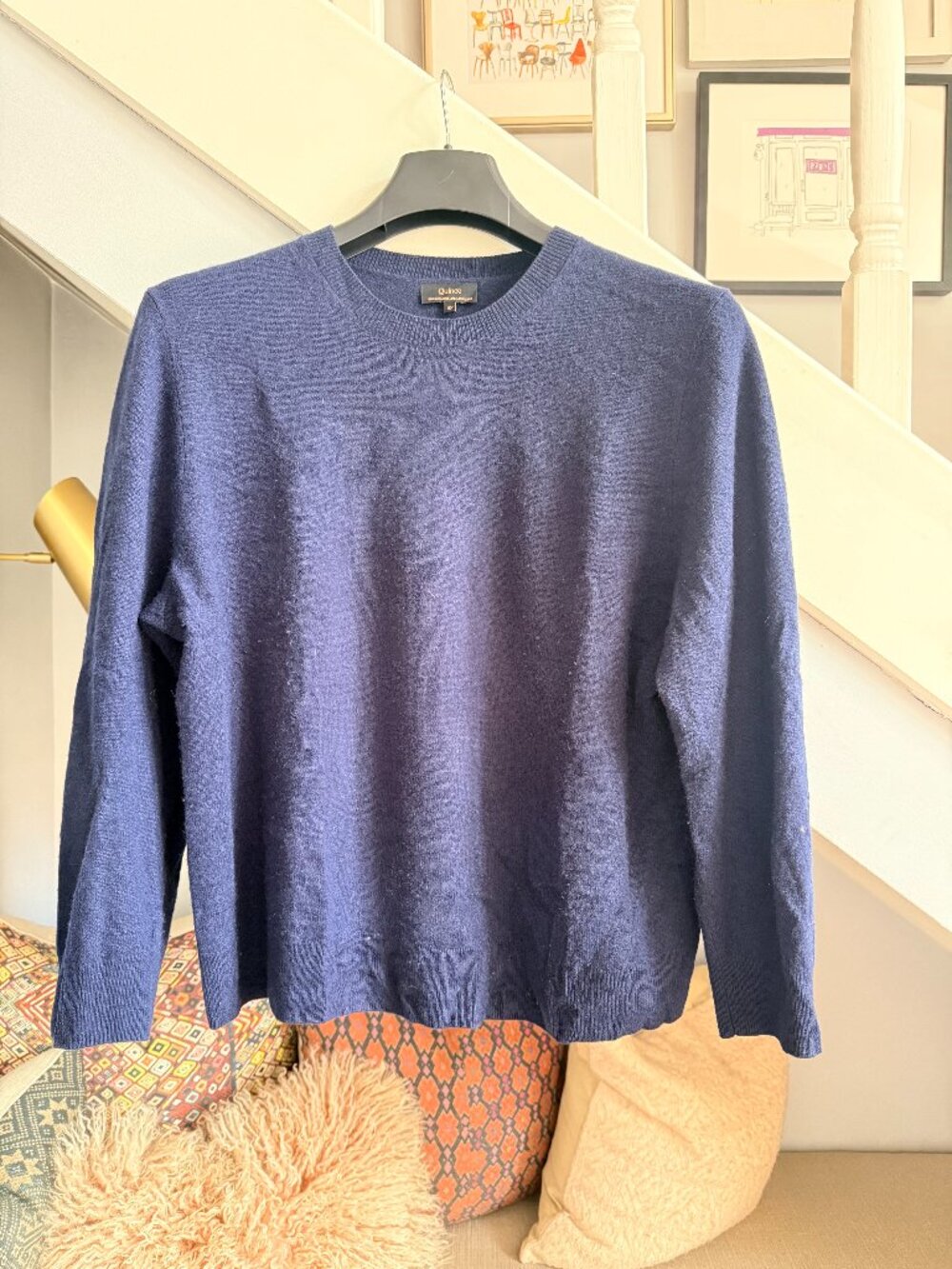 Quince Plus Size Cashmere Crewneck Sweater (Navy, 2X)